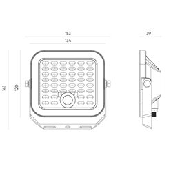Naświetlacz LED solarny 1400lm Lunir z czujnikiem i pilotem