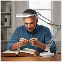 Lampka biurkowa LED Auriq z lupą 10W CCT biała