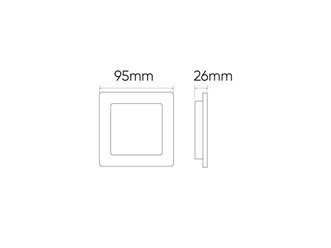 Panel LED Downlight MOLLY 5W 450lm 3000K kwadrat