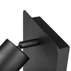 Reflektor ścienny GU10 z półką i gniazdem USB - czarny