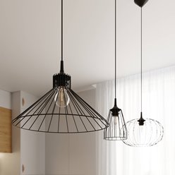 Lampa wisząca industrialna LEYO 1xE27 czarna