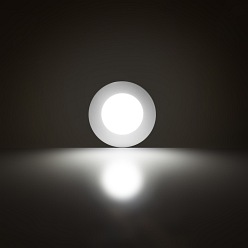 Panel LED 3W podtynkowy, o średnicy 8,5cm marki ART - biała ciepła barwa światła