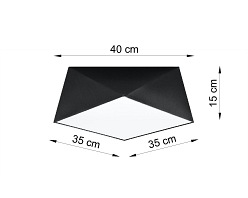 Plafon geometryczny HEXA 35 2xE27 czarny