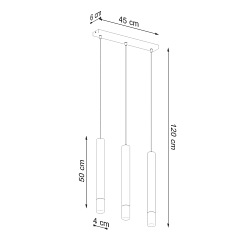 Lampa wisząca punktowa WEZYR 3 biała 3xG9