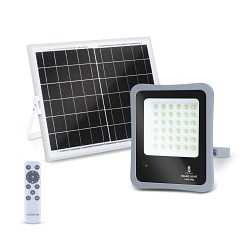 Halogen LED solarny 100W z pilotem Aigostar - biała zimna