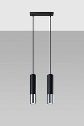 Lampa wisząca LOOPEZ 2 czarny/chrom 2xGU10