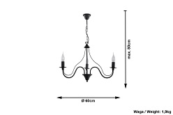 Żyrandol Retro MINERWA 3xE14 Czarny