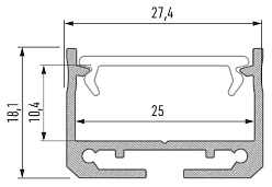 Profil LED natynkowy Sileda srebrny - 2m