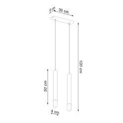 Lampa wisząca punktowa WEZYR 2 biała 2xG9