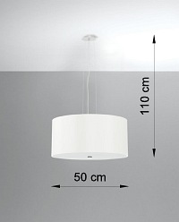 Lampa wisząca okrągła OTTO 50 cm 5xE27 biała