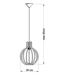 Lampa wisząca w stylu Boho ARANCIA 1xE27 Drewno