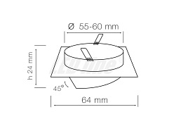 Oprawa sufitowa LED line kwadrat ruchoma odlew MR11-  chrom