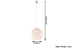 Lampa wisząca szampańska kula BALL 1xE27