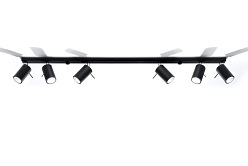 Lampa sufitowa reflektory RING 6xGU10 118cm Czarna
