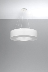 Lampa wisząca okrągła SATURNO 70 cm biała 6xE27