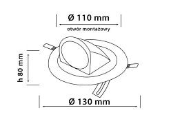 Oprawa sufitowa marki LED line okrągła, obrotowa - biała