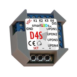 Ściemniacz LED 12V-24V D4S podtynkowy, przewodowy - 4 kanały