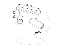 Lampa reflektory sufitowe DIREZIONE 2xGU10 Czarne