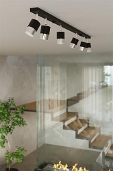 Lampa sufitowa reflektory NERO 4 czarna/chrom