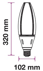 Żarówka LED uliczna E40 60W V-TAC SMD Samsung 4800lm - biała dzienna