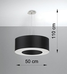 Lampa wisząca okrągła SATURNO 50 cm czarna 5xE27