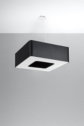 Lampa wisząca kwadratowa URANO 60 cm czarna 8xE27