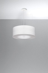 Lampa wisząca okrągła SATURNO 50 cm biała 5xE27