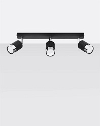 Lampa sufitowa reflektory NERO 3 czarna/chrom