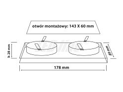 Oprawa sufitowa marki LED line - szklana, stała, podwójna - lustrzana