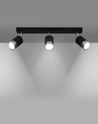 Lampa sufitowa reflektory NERO 3 czarna/chrom