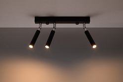 Lampa sufitowa 3 reflektory EYETECH 3xG9 czarna