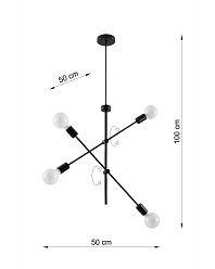 Lampa wisząca Loft CONCEPT 4xE27 czarna