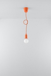 Lampa wisząca na kablu 1xE27 DIEGO pomarańczowa