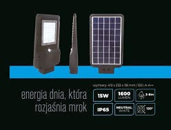 Solarna lampa uliczna LED 15W