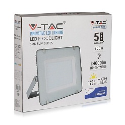 Projektor LED V-TAC 200W SAMSUNG SLIM Szary 120lm/W VT-206 4000K 24000lm