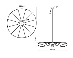 Lampa wisząca ESKOLA 110 czarna