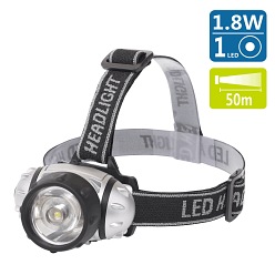 Lampa czołowa LED L02 srebrna 1,8W 110lm 6500K