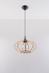 Lampa wisząca w stylu Boho MANDELINO 1xE27 Drewno