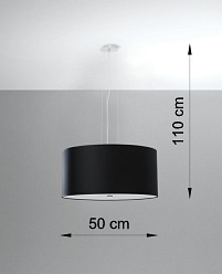 Lampa wisząca okrągła OTTO 50 cm 5xE27 czarna