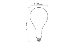 Żarówka LED line E27 FILAMENT 220-240V 4W 70lm 6000K PS160 STILLA szkło dymione srebrne