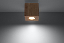 Halogen natynkowy kwadratowy QUAD 1xGU10 Naturalne Drewno