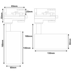 szynoprzewód trojfazowy 2m 4x reflektor led gu10