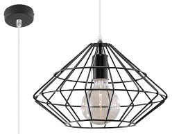 Lampa wisząca druciana UMBERTO 1xE27 Czarna