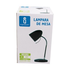 Lampa biurkowa 1xE27 Czarna - elastyczne ramie