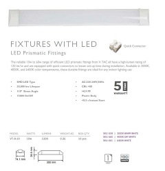 Oprawa LED liniowa V-TAC 60W Samsung 180cm 120lm/W VT-8-60 4000K 7200lm