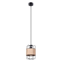 Lampa wisząca Loft GIZUR 1xE27 czarna ze sznurem