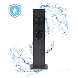 Słupek ogrodowy elektryczny 4x gniazdo 40cm czarny