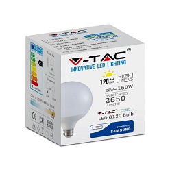 Żarówka LED V-TAC Samsung 22W E27 G120 120lm/W VT-242 3000K 2650lm