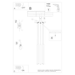 Lampa wisząca 5-punktowa Pastelo 5xG9 okrągła beżowa