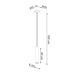 Lampa wisząca tuba LAGOS 1xGU10 złota